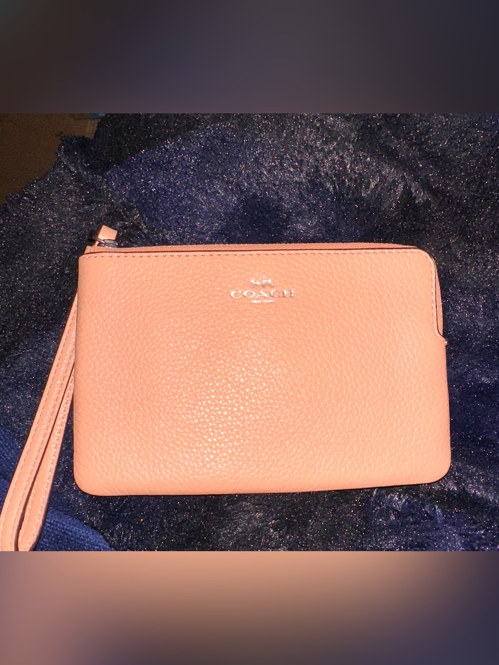 NWT Coach Blush Pebbled Leather Zip Pouch